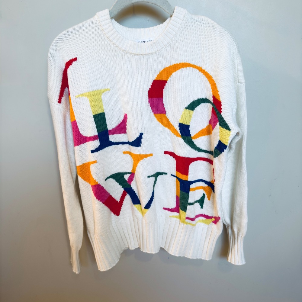Minnie Rose Love Sweater Cotton Cashmere Colorful Knit Pullover‎ XS